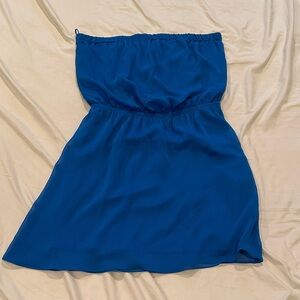 Express Strapless Dress in Blue